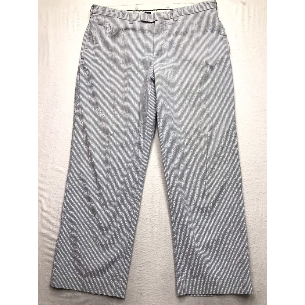 Vintage POLO Ralph Lauren Pants Men 38x29 Blue Hickory Stripe Relax Fit Chino